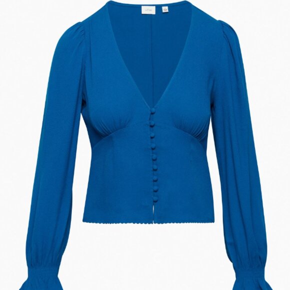 NWT Aritzia Blue Spellbound Blouse, XXS - Picture 3 of 6